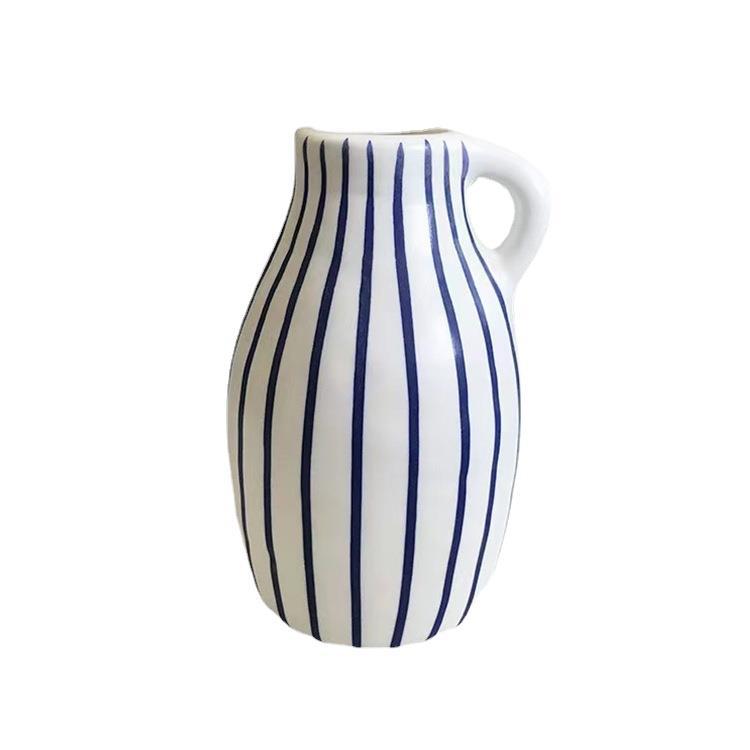 Office Home Striped Ceramic Vase